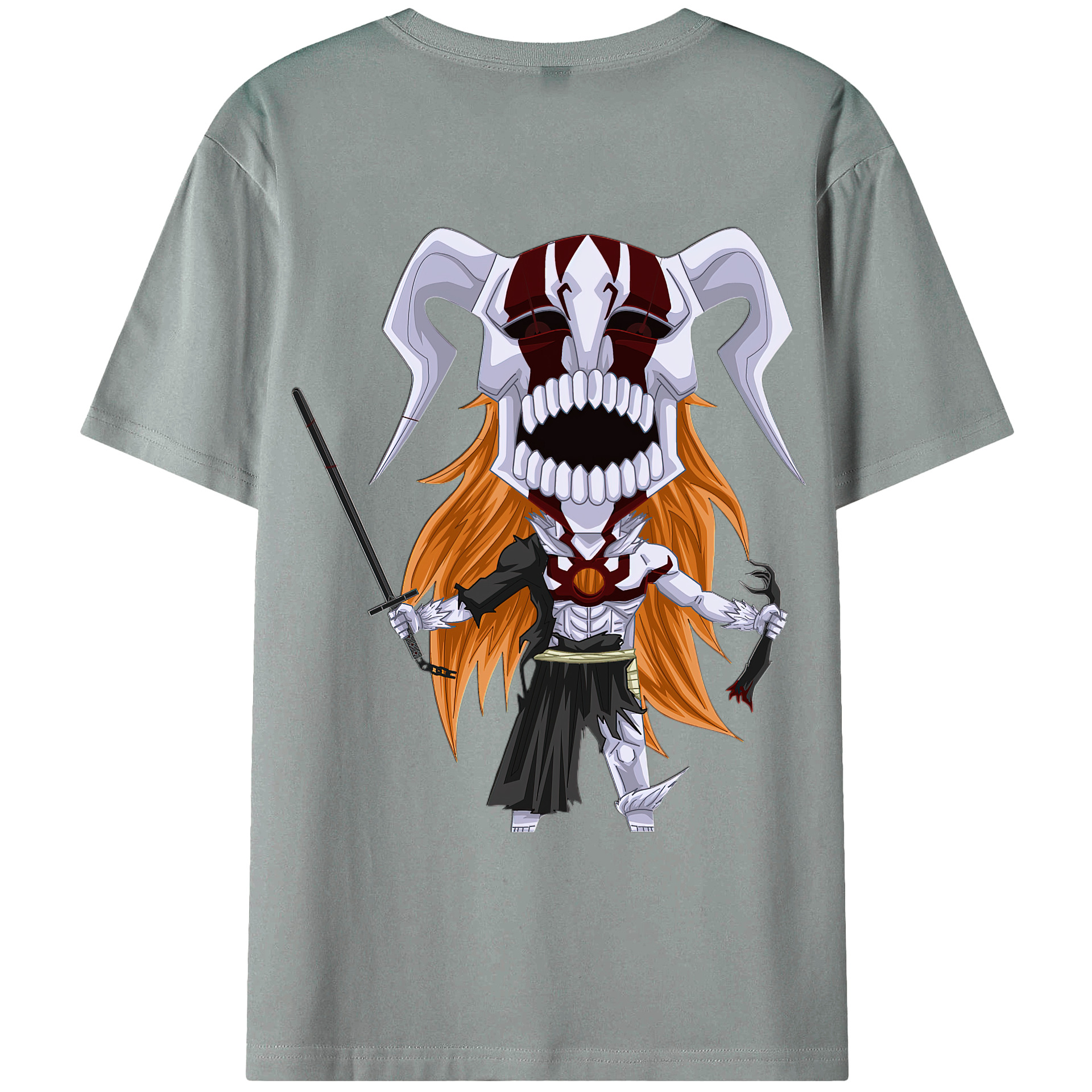 （画像用） ブリーチ 黒崎一護（くろさき いちご）BLEACH Kurosaki Ichigo 綿100％ メンズ半袖Tシャツ（バックプリント） 通気性
